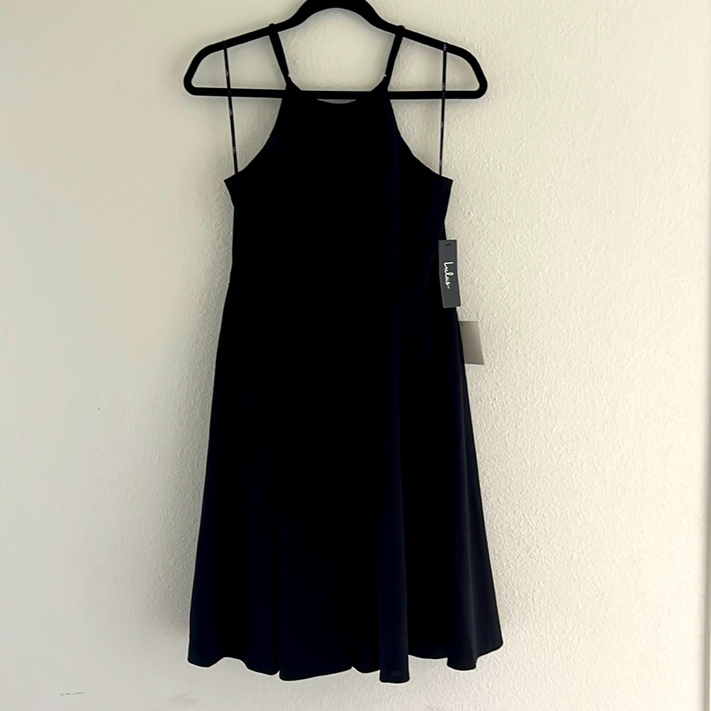 Best Of You Lulus Size Medium NWT Black Halter Midi Dress